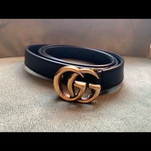 Gucci Leather Belt with Double G Buckle